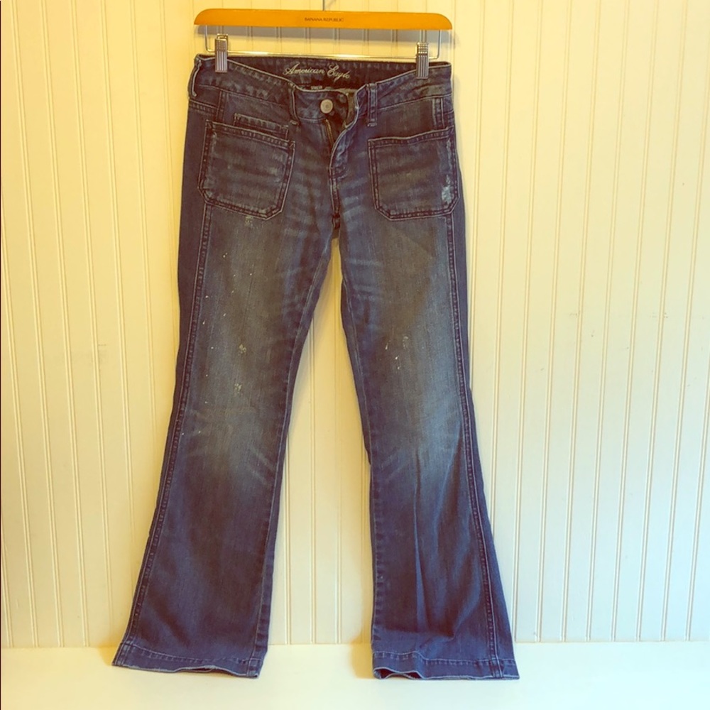 American Eagle distressed jeans with slight flare